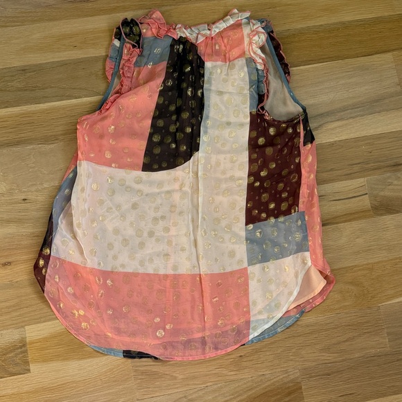 Maeve by Anthropologie Fantasia Metallic Clip Dot Blouse - Picture 5 of 6